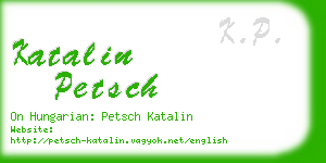 katalin petsch business card